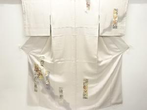 短冊に菊・松竹梅模様刺繍一ツ紋訪問着